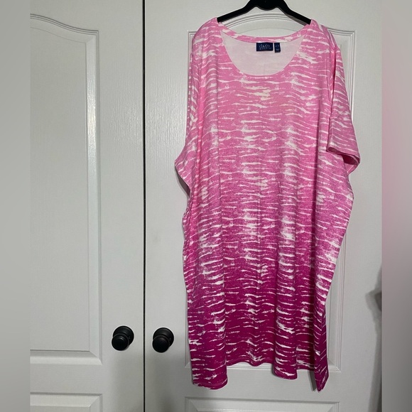 Denim & Co Pink and White Gradient Dress Women’s Size 5X - Picture 1 of 2